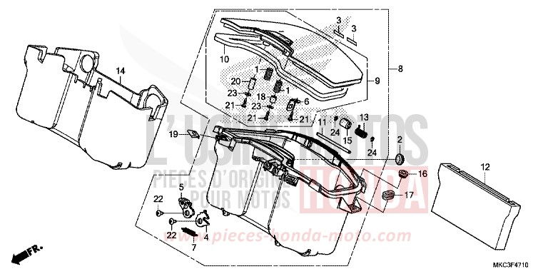 CENTER POCKET for Gold Wing CANDY ARDENT RED (R367) from 2018